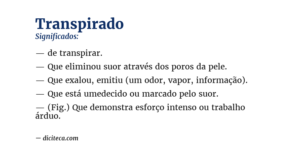 Significado de transpirado