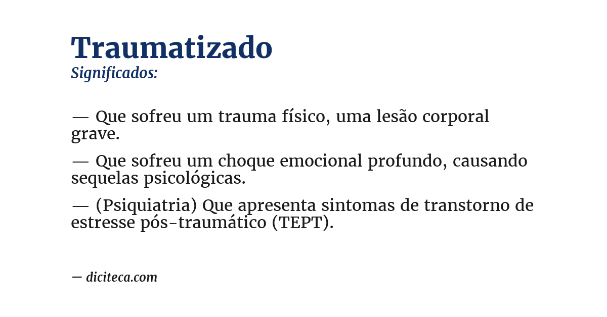 Significado de traumatizado