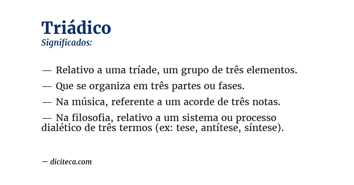 Significado de triádico
