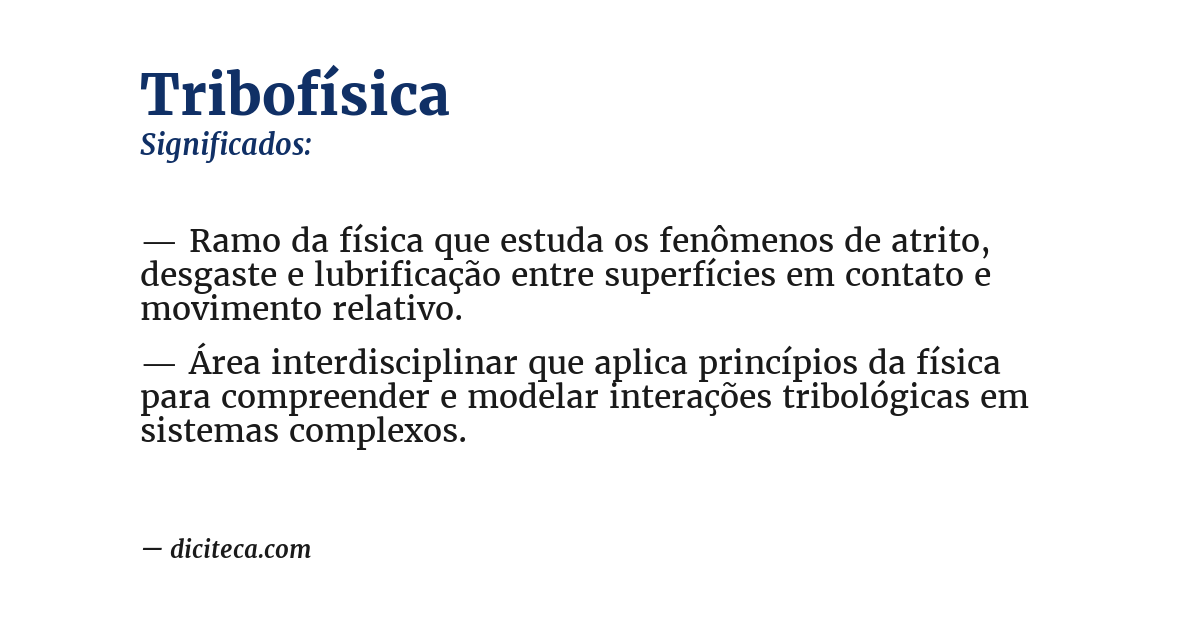 Significado de tribofísica