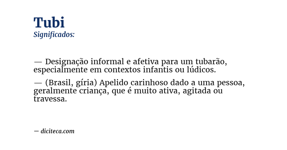 Significado de tubi
