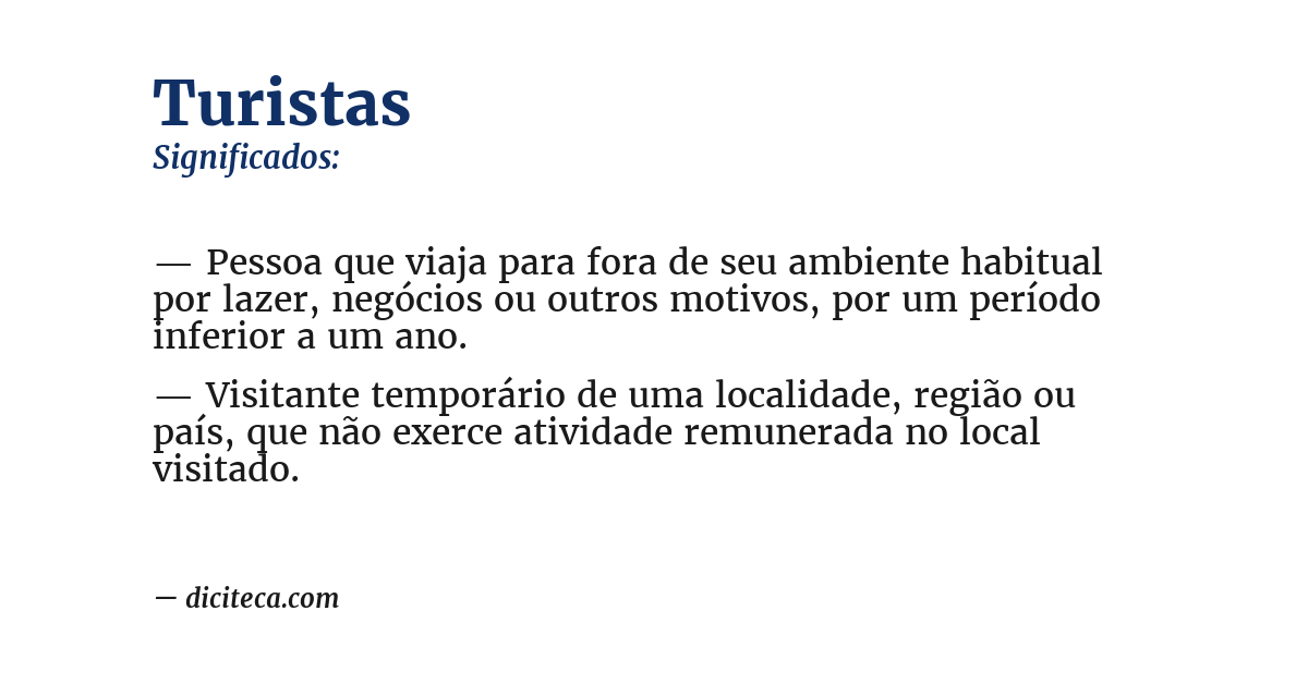 Significado de turistas