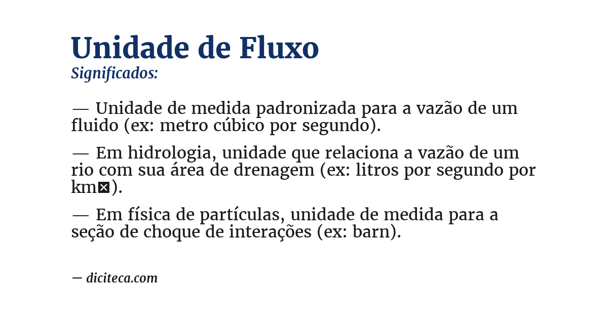Significado de unidade de fluxo