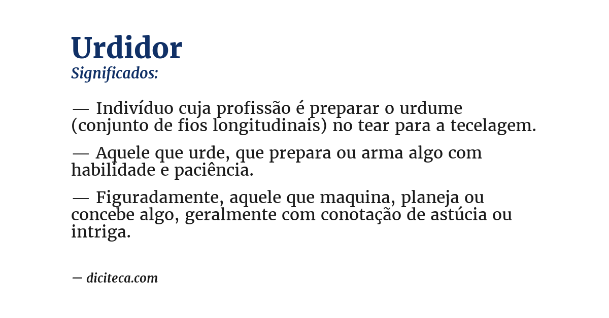 Significado de urdidor