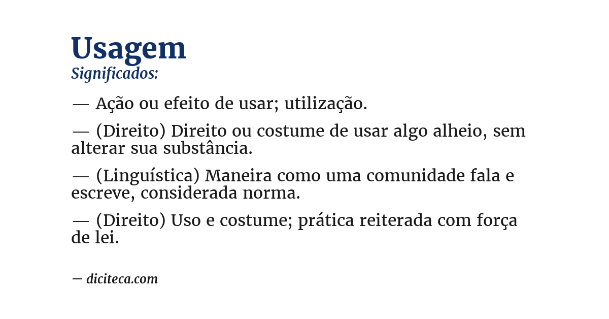 Significado de usagem