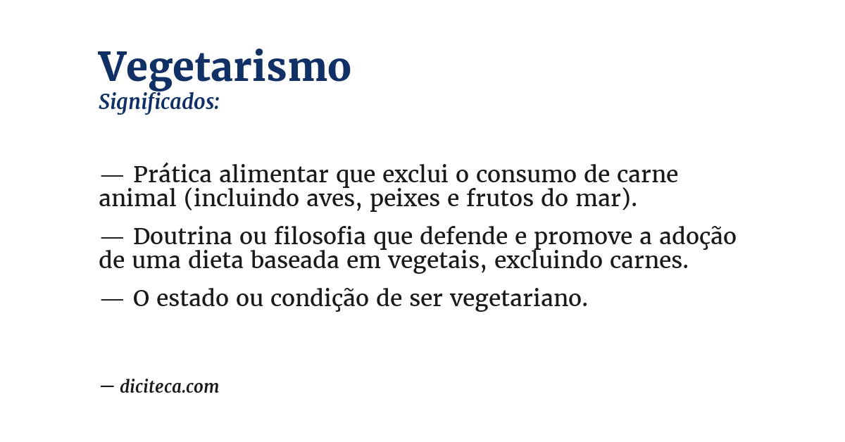 Significado de vegetarismo