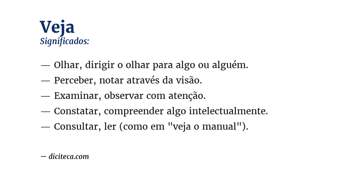 Significado de veja