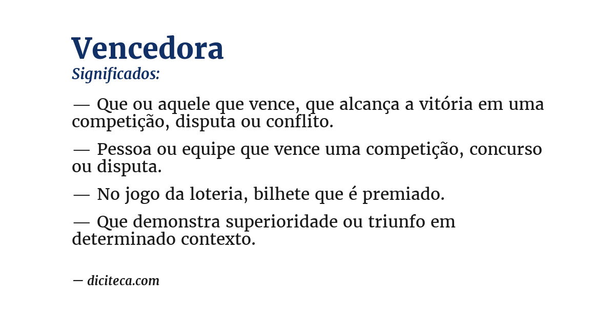 Significado de vencedora