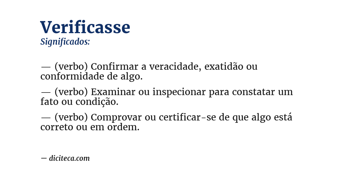 Significado de verificasse
