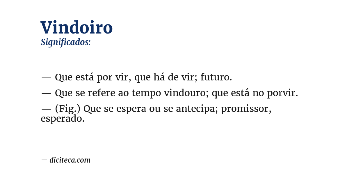 Significado de vindoiro
