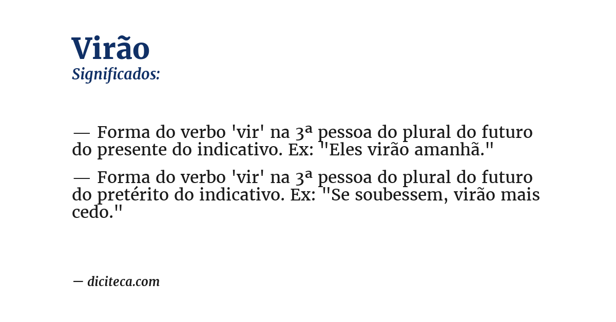 Significado de virão