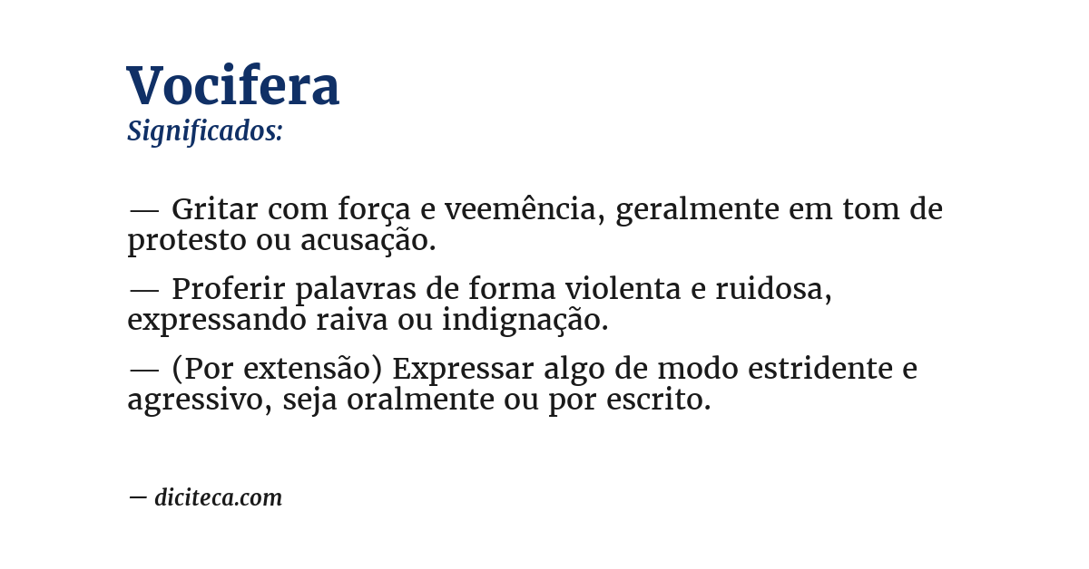 Significado de vocifera