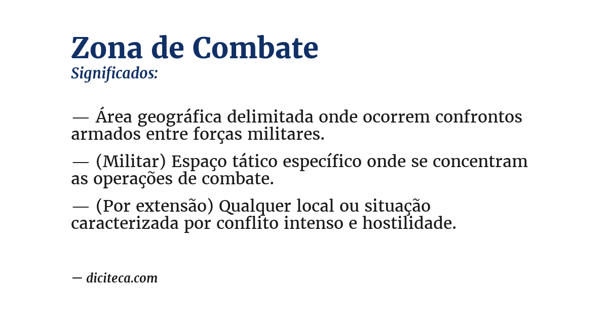 Significado de zona de combate