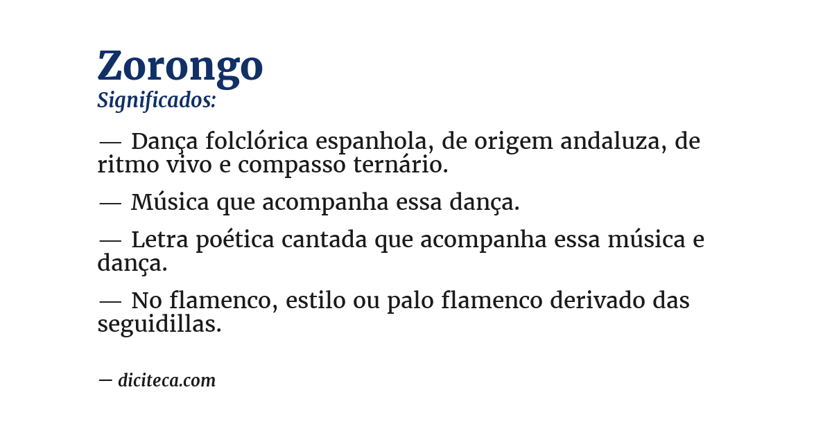 Significado de zorongo