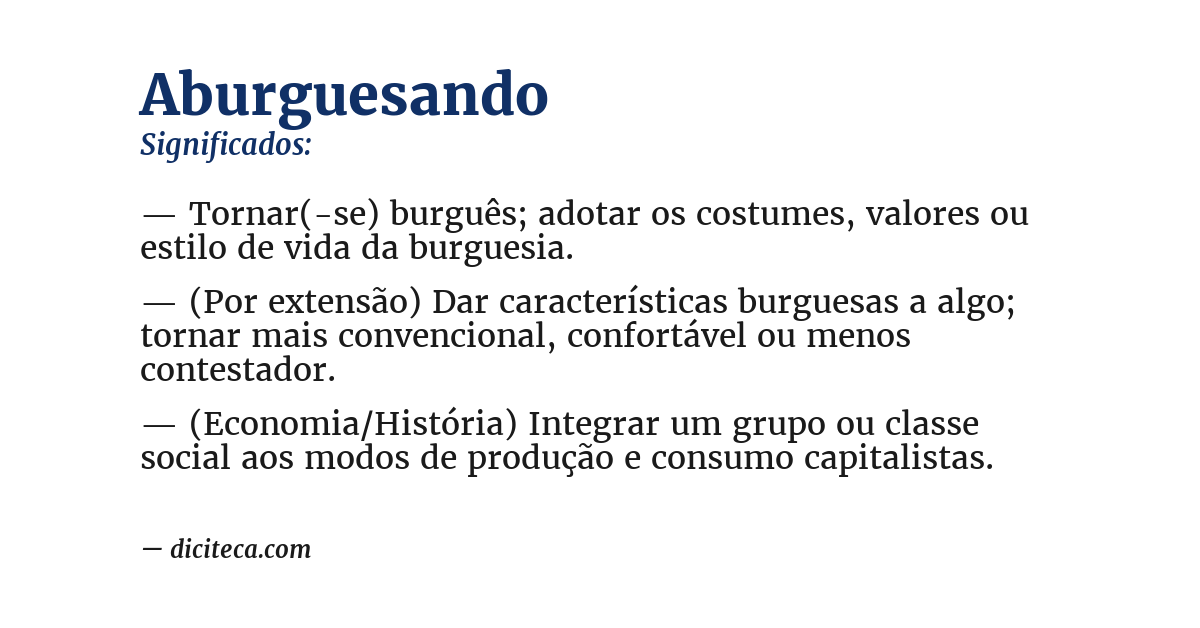 Significado de aburguesando