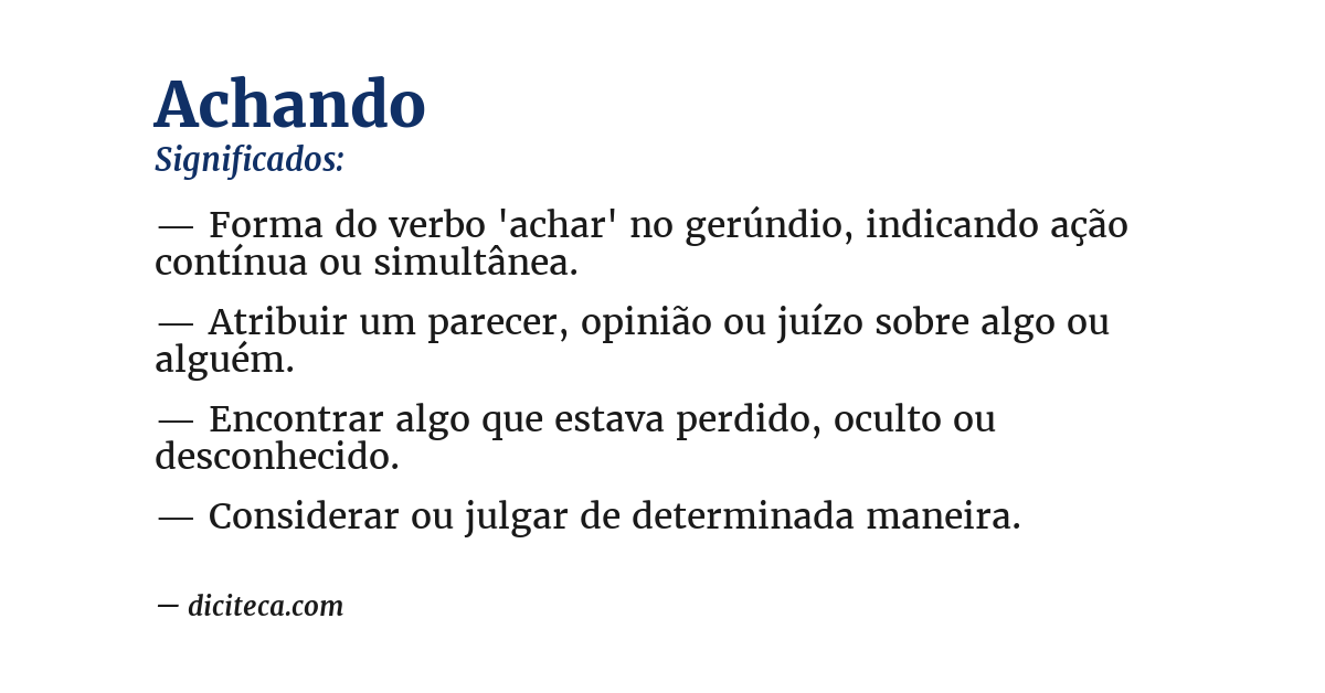 Significado de achando