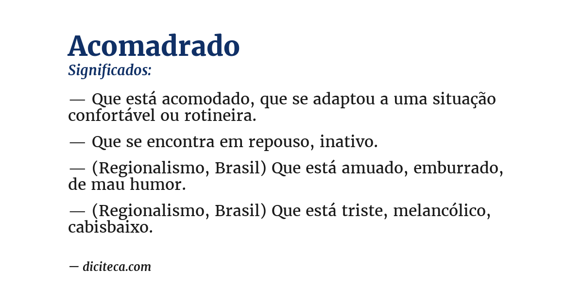 Significado de acomadrado