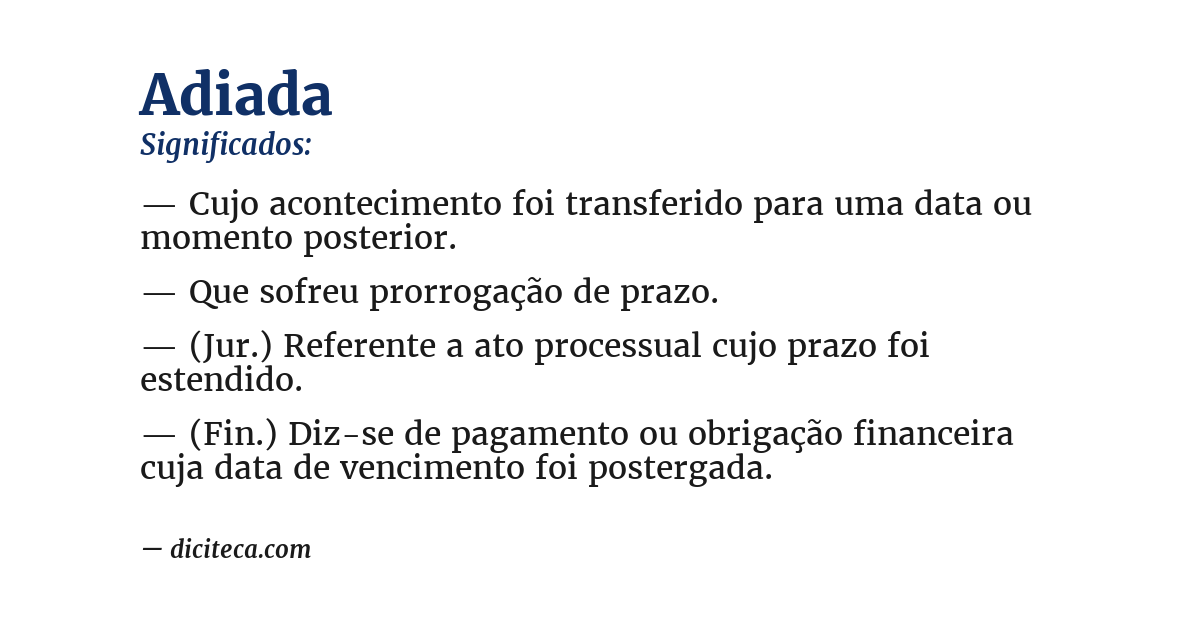 Significado de adiada