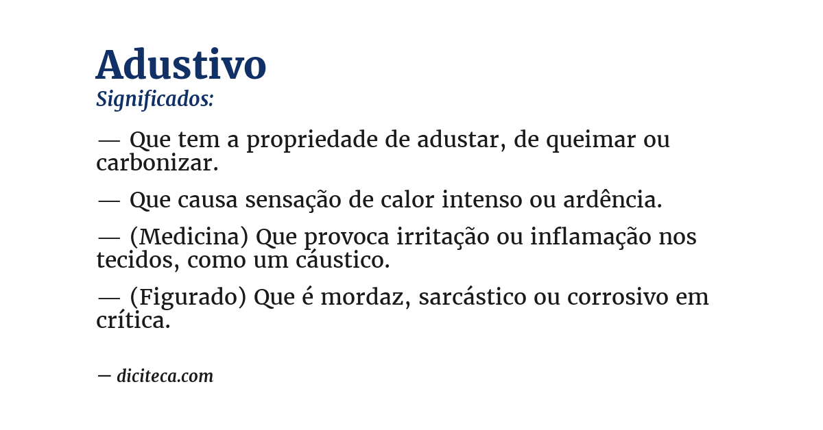 Significado de adustivo