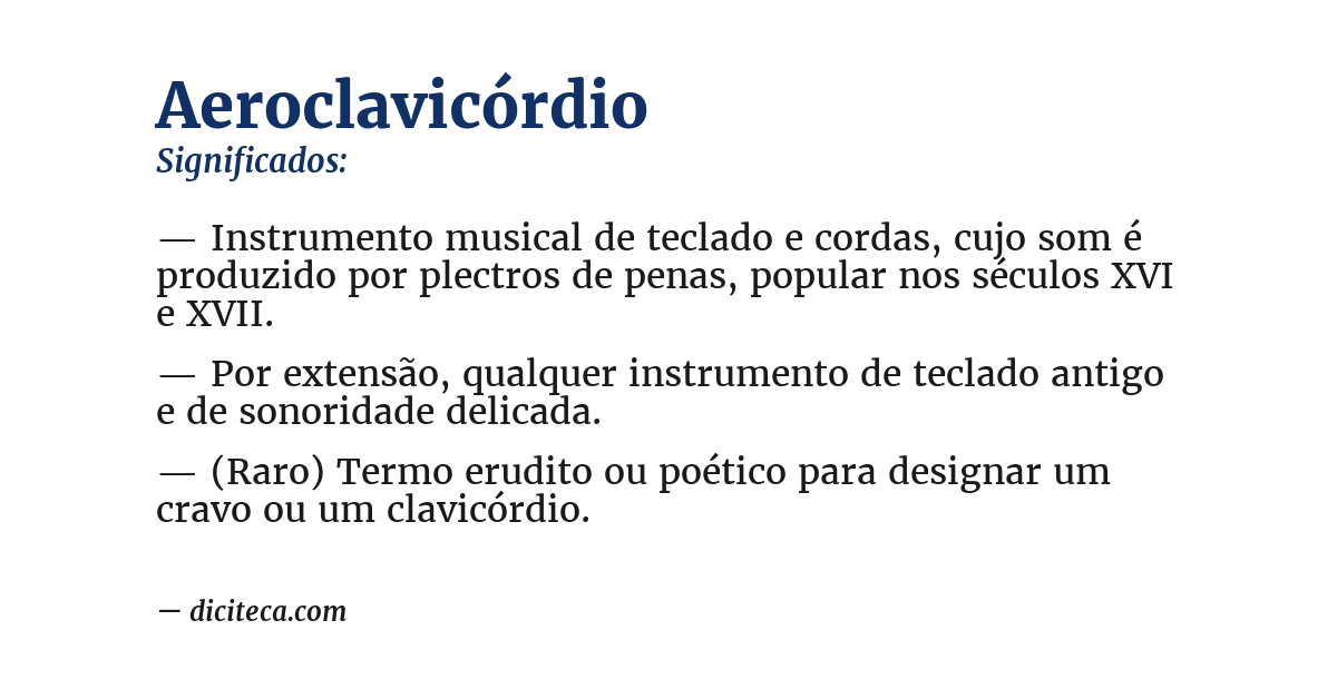 Significado de aeroclavicórdio