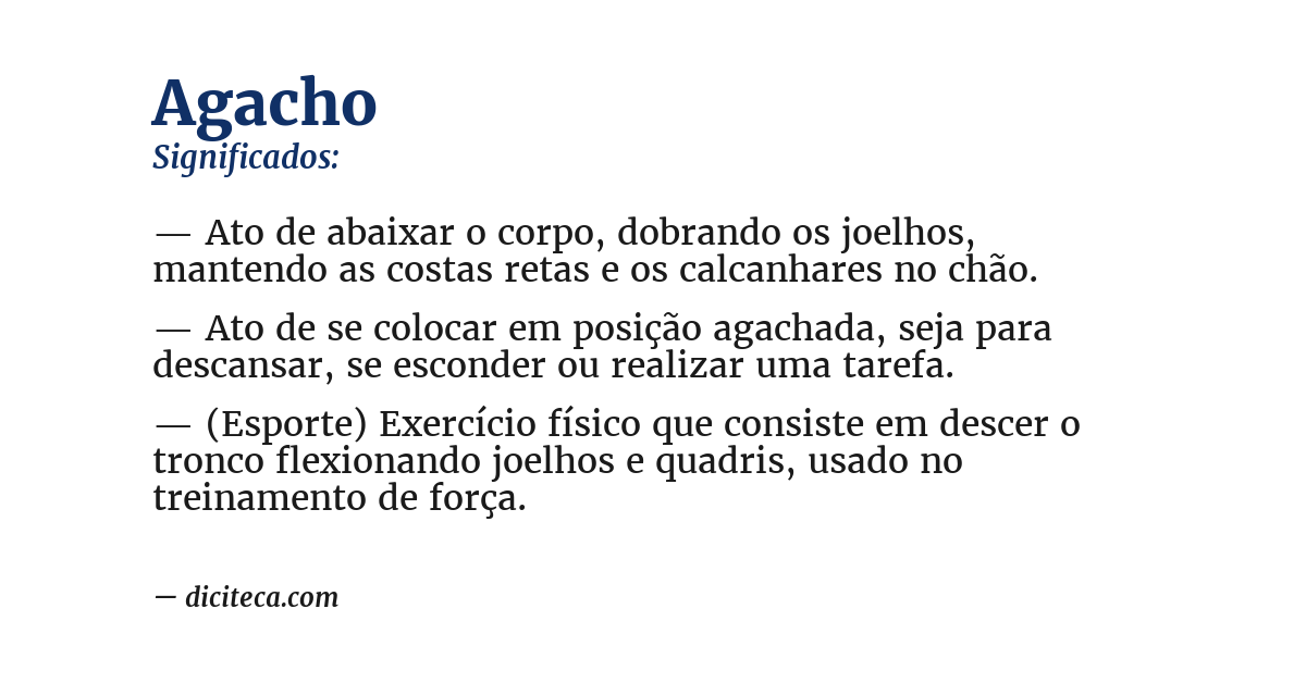 Significado de agacho