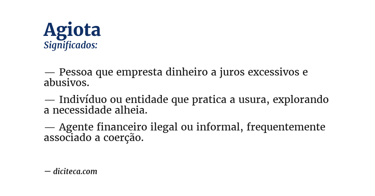 Significado de agiota