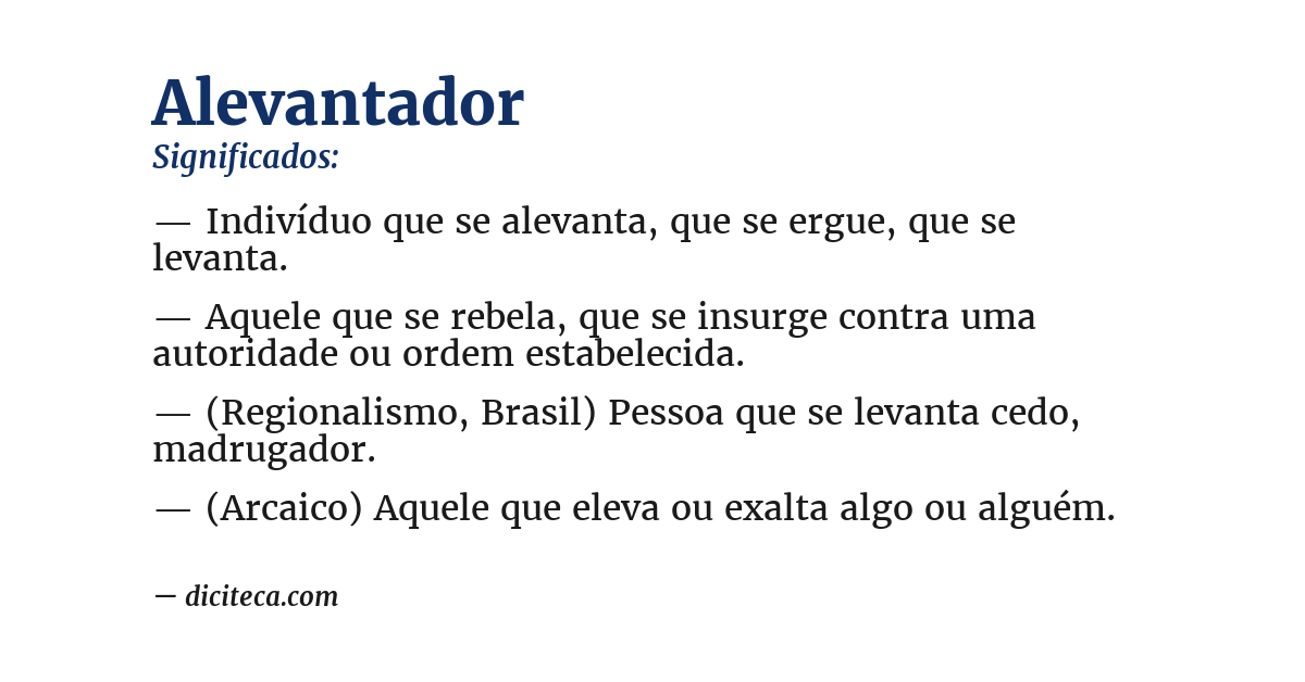 Significado de alevantador