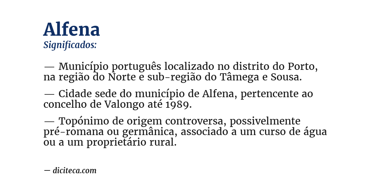 Significado de alfena
