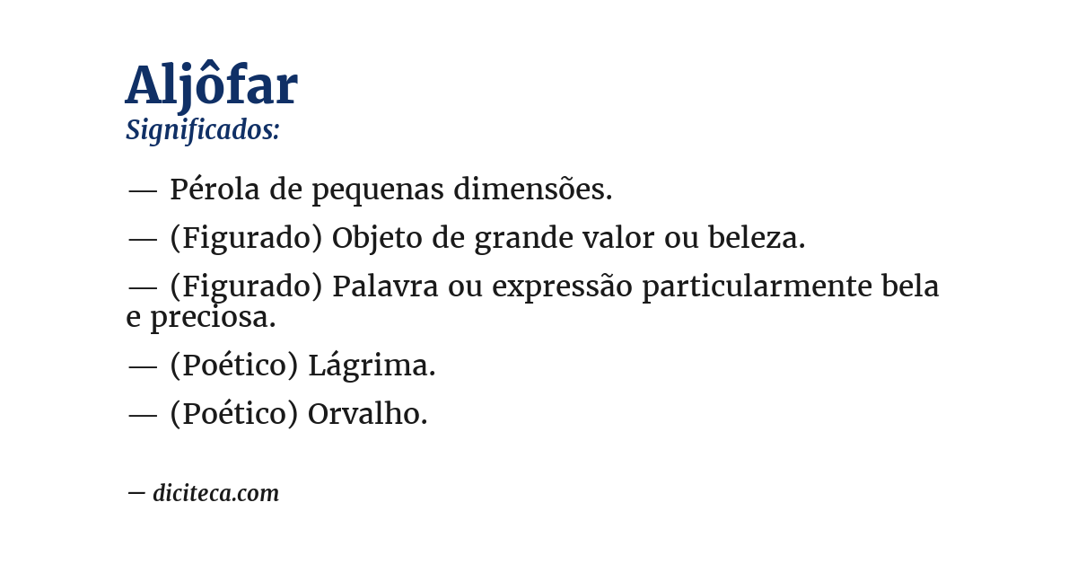 Significado de aljôfar
