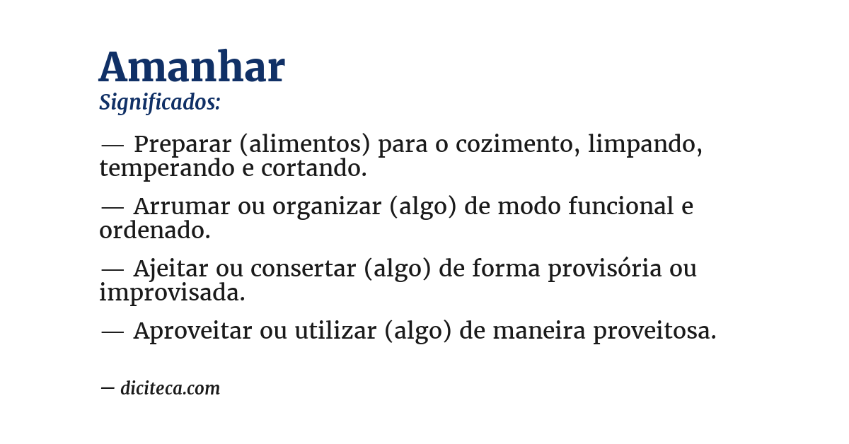 Significado de amanhar