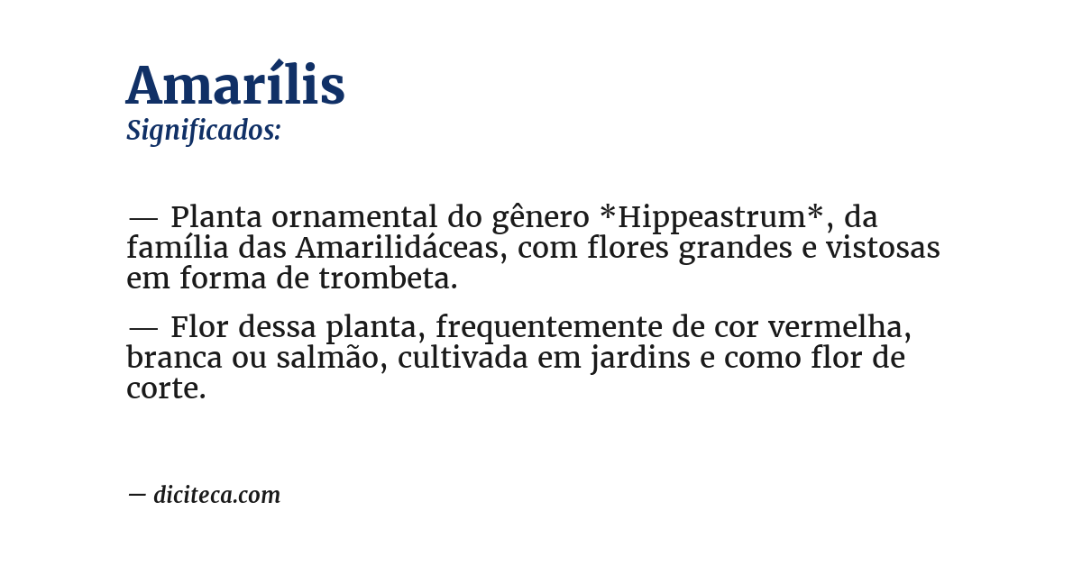 Significado de amarílis