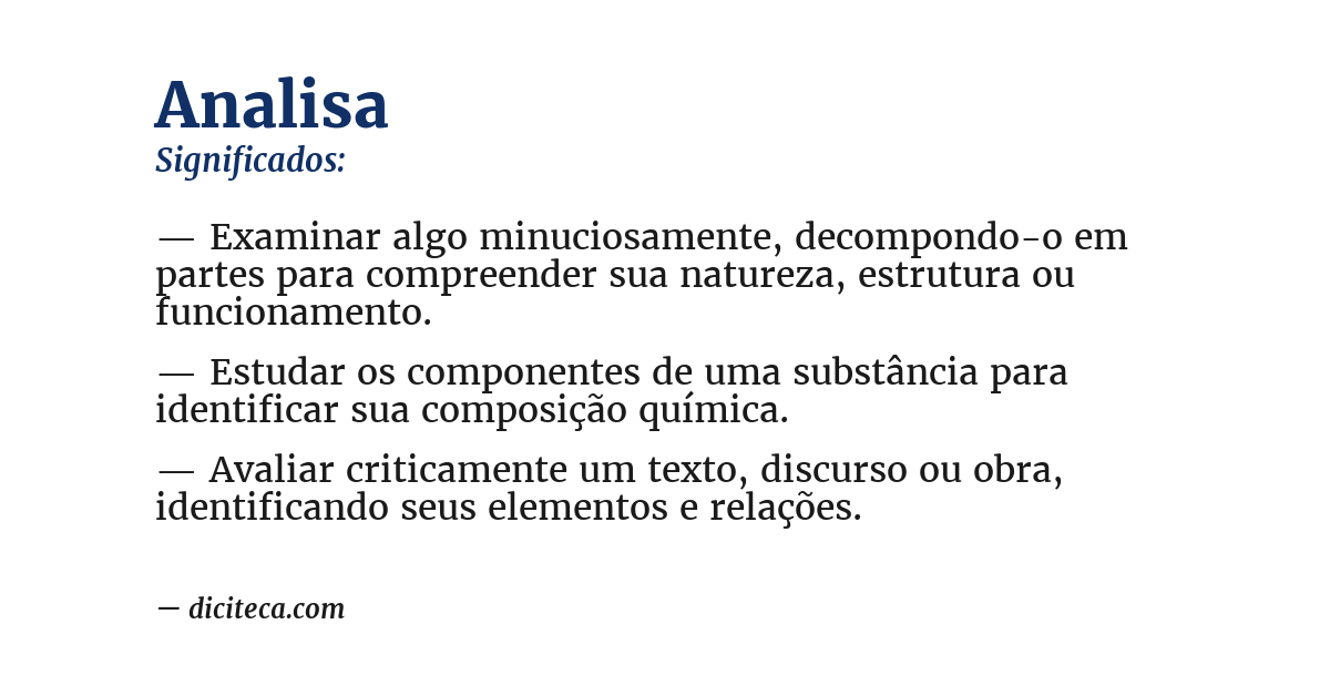 Significado de analisa