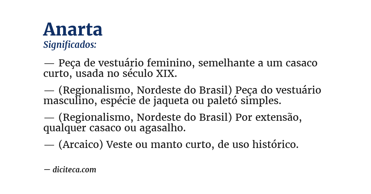 Significado de anarta
