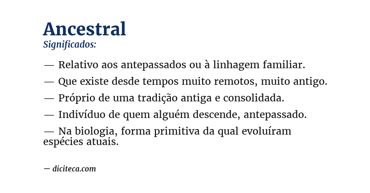 Significado de ancestral