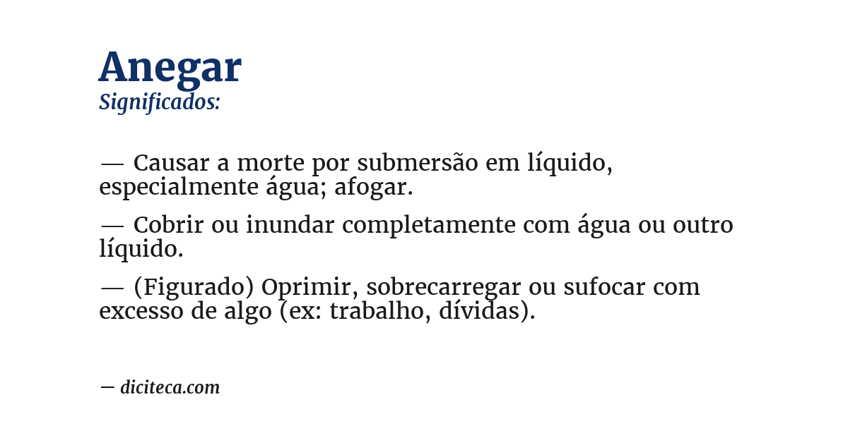 Significado de anegar