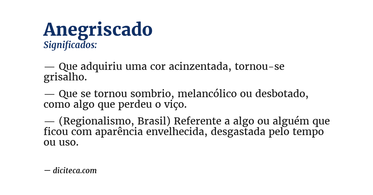 Significado de anegriscado