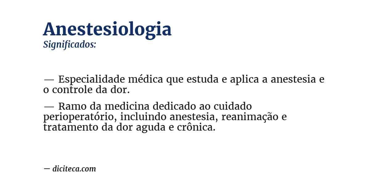 Significado de anestesiologia