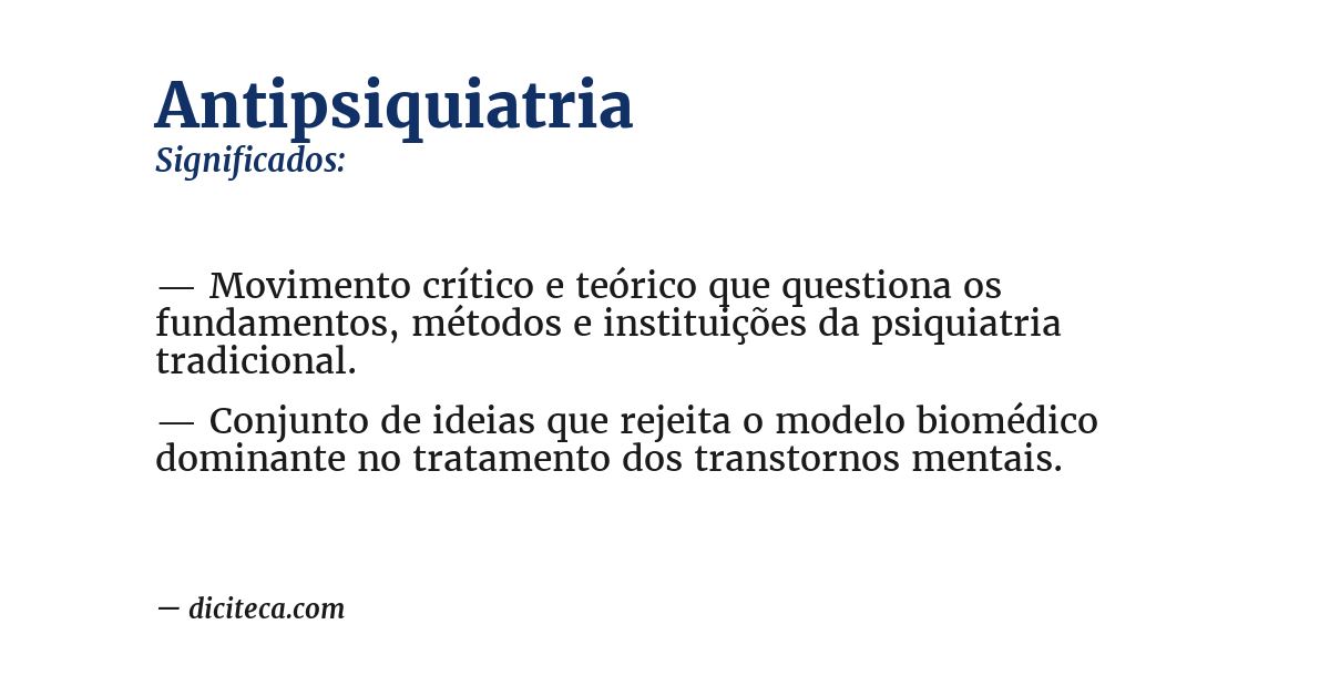 Significado de antipsiquiatria