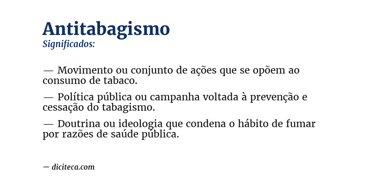 Significado de antitabagismo
