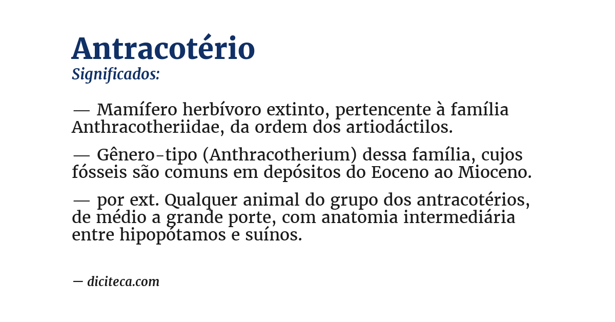 Significado de antracotério