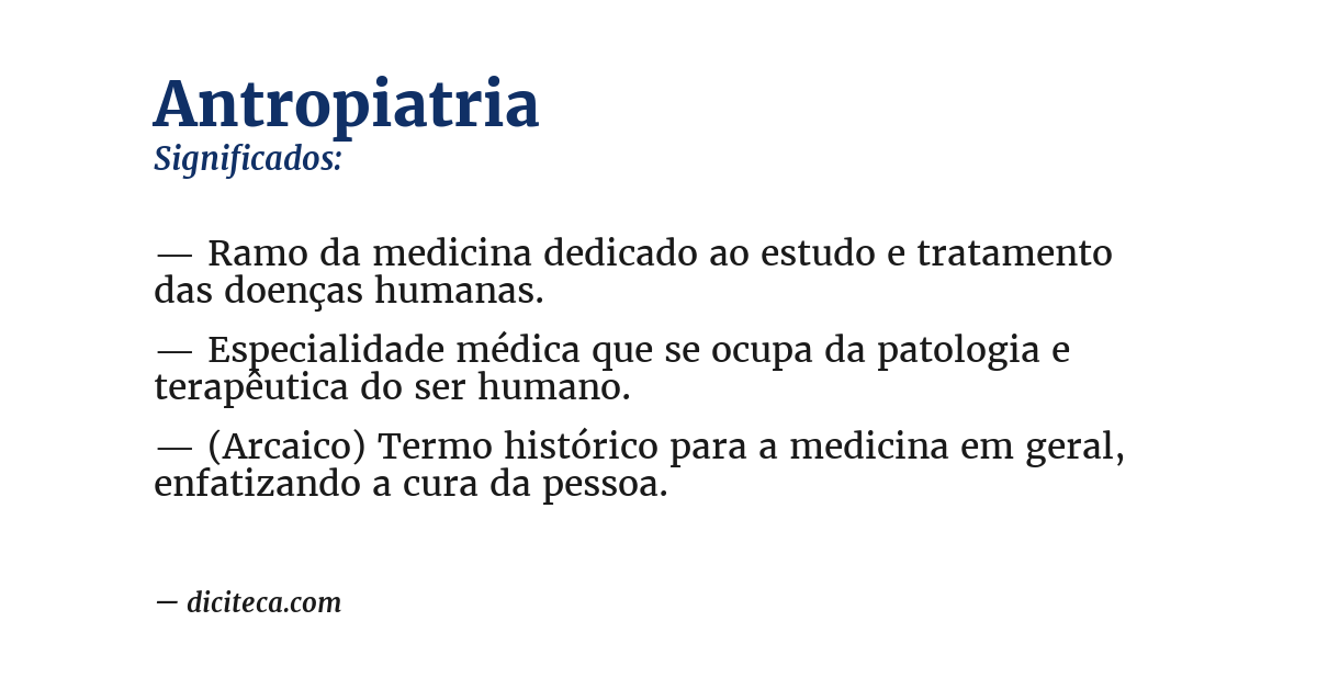 Significado de antropiatria
