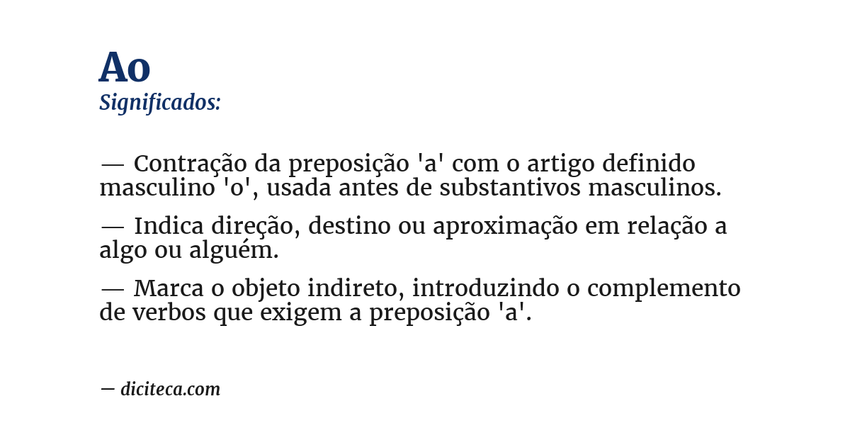 Significado de ao