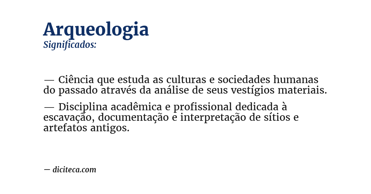 Significado de arqueologia