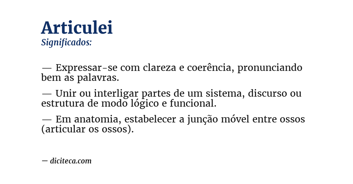 Significado de articulei