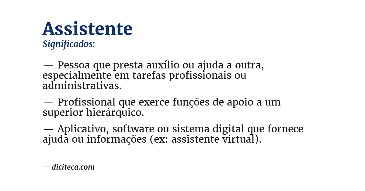 Significado de assistente