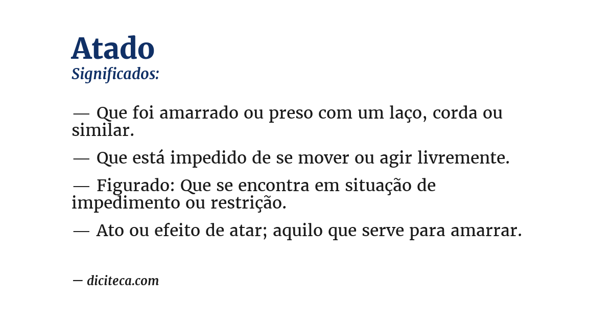 Significado de atado