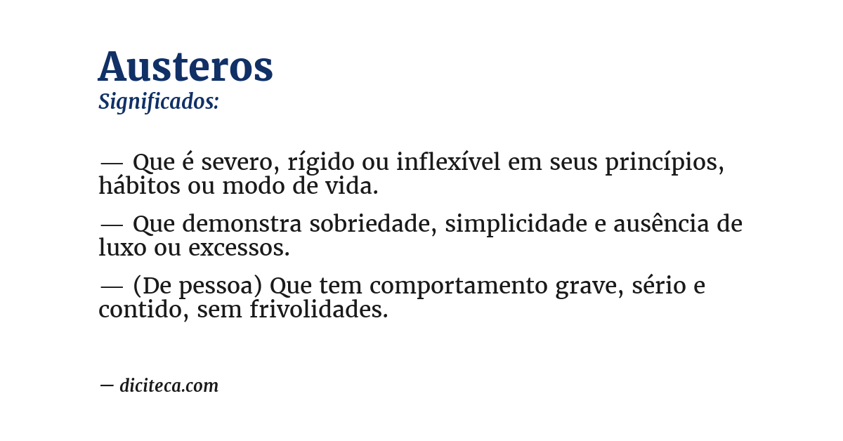 Significado de austeros