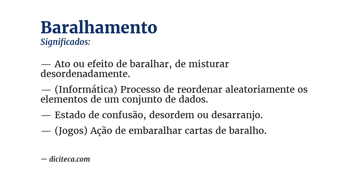 Significado de baralhamento