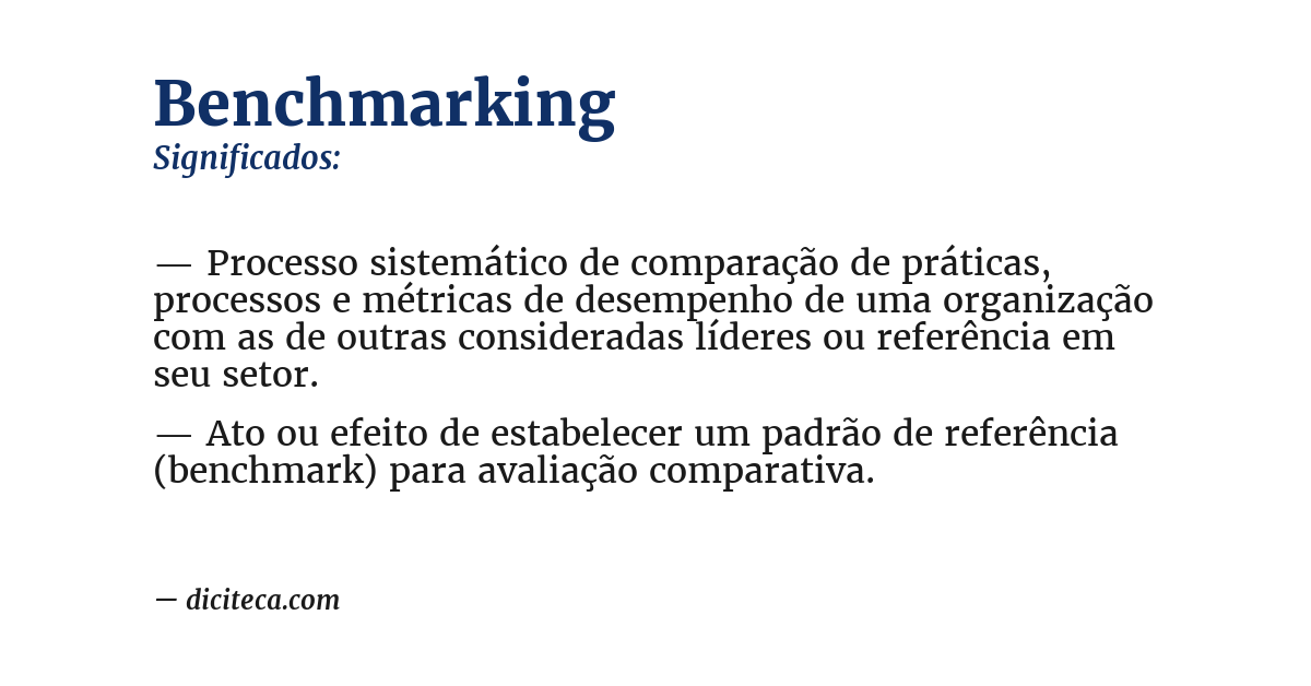 Significado de benchmarking