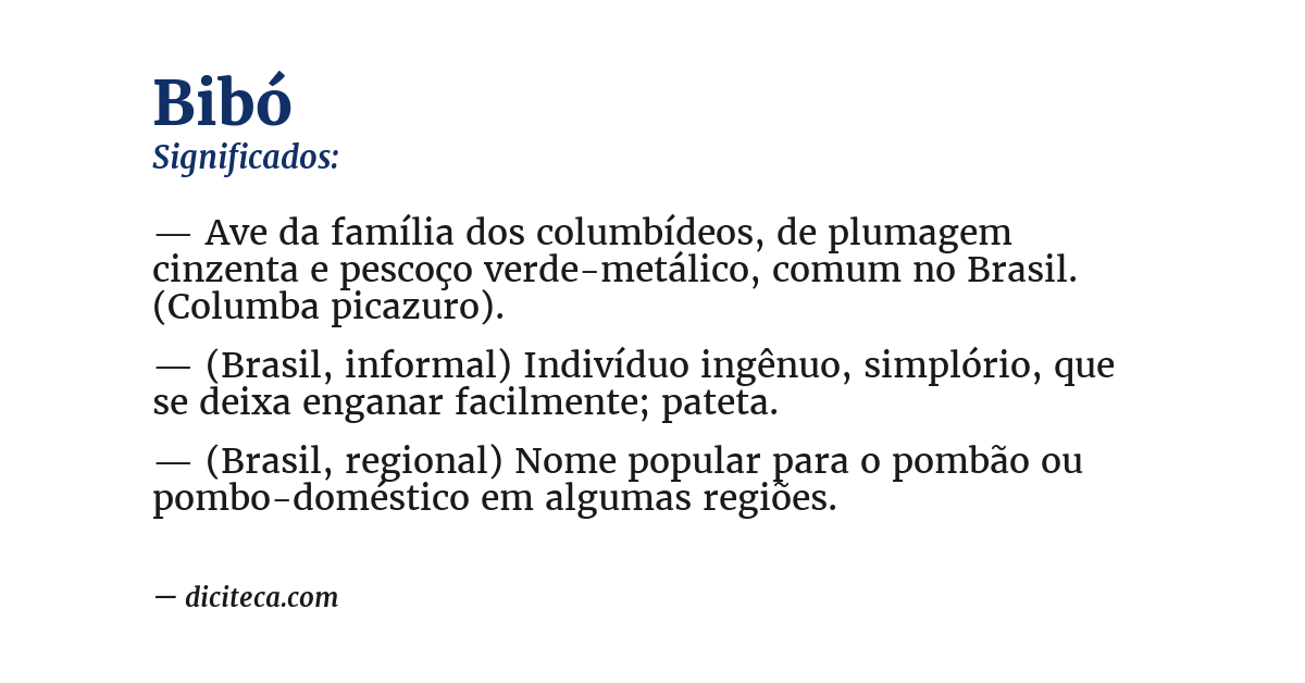 Significado de bibó